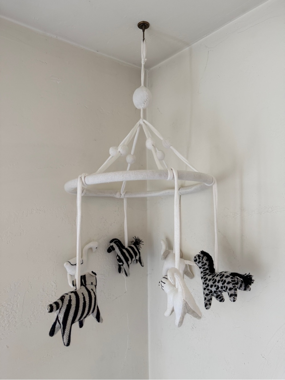 White and Black Safari Mobile - Nursery Hanging Decor